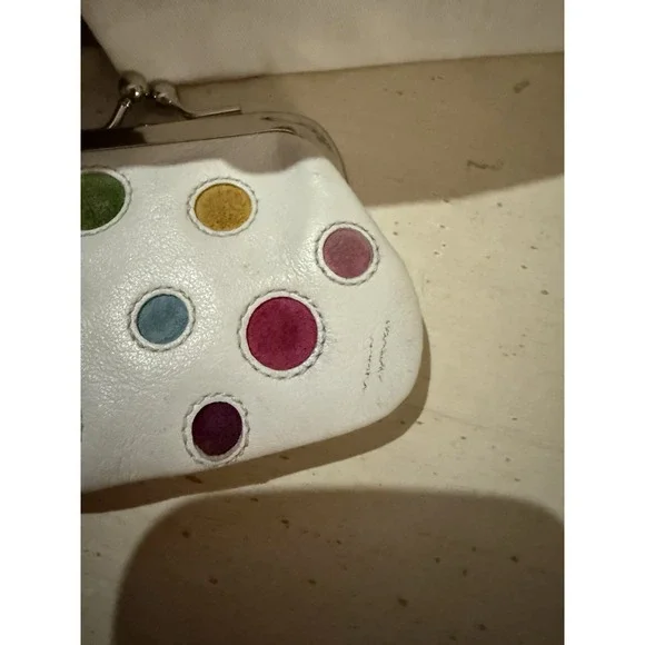 Vintage Coach Special Edition Polka Dot Kisslock frame Coin Keychain Very Rare - Picture 10 of 11